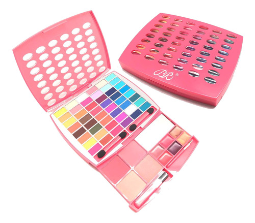 Kit De Maquillaje Glamour Con 48 Sombras 4 Rubores Y 6 Brill