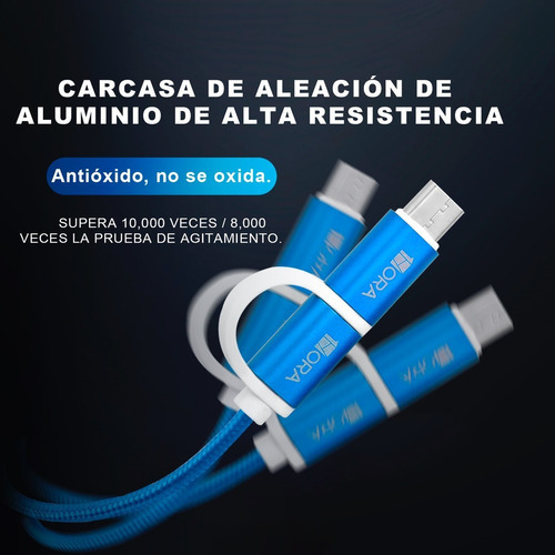 Cable V8+ Type C Carga Rapida Y Sincroniza Datos 1 Metro