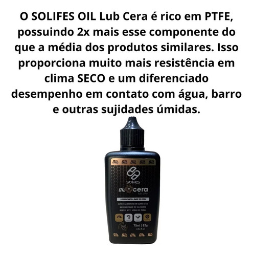Lubricante Solifes Oil Wax PTFE Chains para bicicletas, 75 ml