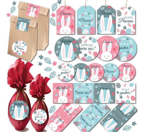 Kit Imprimible Pascuas, Tags, Etiquetas Y Tarjetas 1