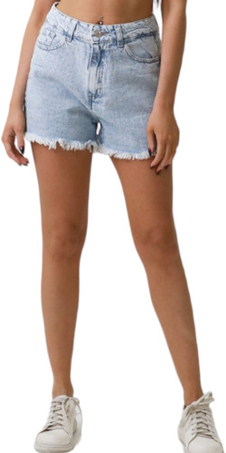 Short Jeans Denim Con Strass Rigido Ultima Tendencia