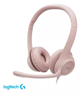 Audifono Logitech H390 Usb C/ Cancelación De Ruido Color Rosa
