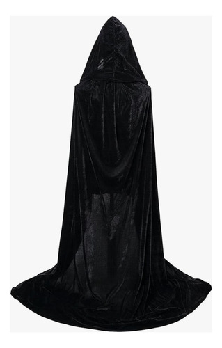 Disfraz Medieval De Bruja Con Capa De Terciopelo Y Capucha De Pleuche