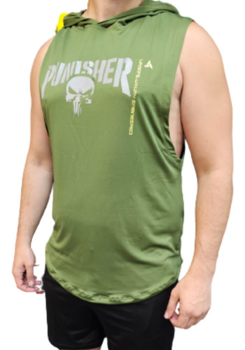 Musculosa Verde Deportiva Entrenamiento Hombre- Punisher Vde