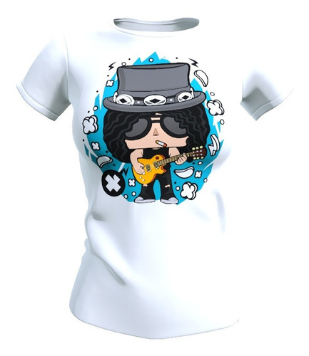 Polera Mujer Diseño Slash, Guns And Roses, Poliester