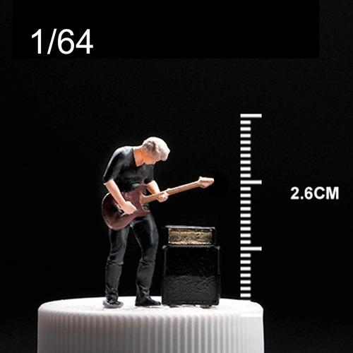Modelo De Bajista En Miniatura A Escala 1:64, Figuras