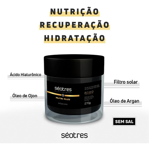 Máscara Capilar Nutri Plus Ácido Hialurônico Séotres 270g