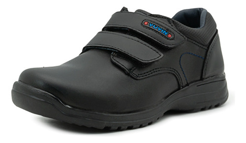 Zapato Escolar Yuyin Para Niño Piel Con Ajuste Velcro 22-26