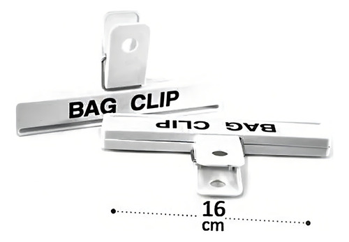 Kit Com 2 Clipes Prendedores Para Sacos E Embalagens 16cm