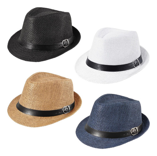 Ultrafun Paquete 4 Sombreros Fedora Niños Ala Corta Trilby 5