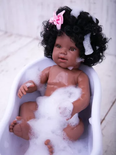 Boneca Bebê Reborn Realista Negra 20 Itens Bolsa Maternidade - Cegonha  Reborn Dolls - Boneca Negra - Magazine Luiza