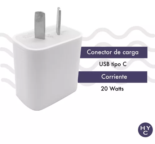 Cargador Usb C 20w + Cable Usb C Lightning Compatible iPhone