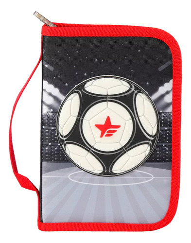 Cartuchera Footy Desplegable Un Cierre Futbol F14044a