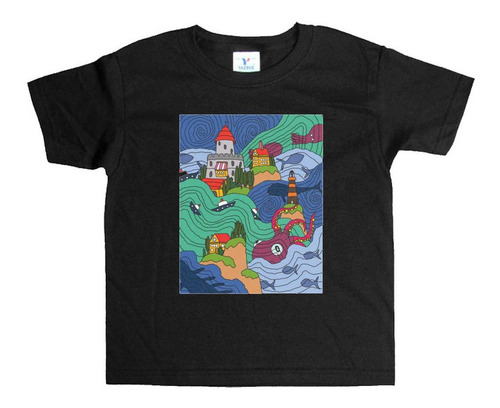 Remera Negra Adultos Ponyo R4