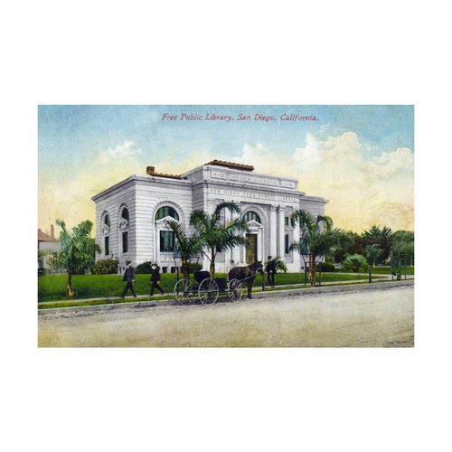 San Diego, California, The Public Library  Print, 24 X36