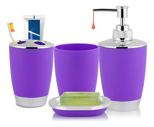 Juego De Accesorios De Baño De 4 Piezas, Juego De Baño Y Vas