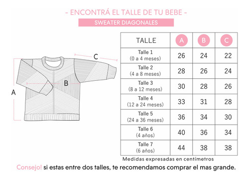 Sweater Diagonales Mini Anima Tejido Abrigo Bebe Kids Dijon