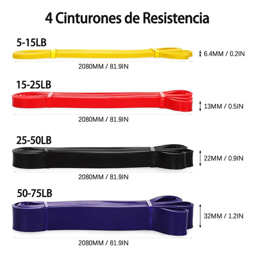 Y Bandas De Resistencia De Ejercicio Yoga Y Fitness Kit 4