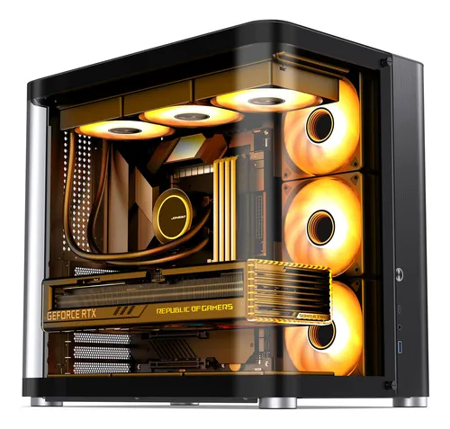 comprar Tk-2 Negro Atx Mid-tower Pc Case Diseño Vidrio Al Btf
