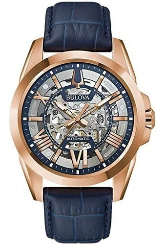 Reloj Bulova  Hombre Sutton Automatic Blue 97a161 Ag. Ofic M