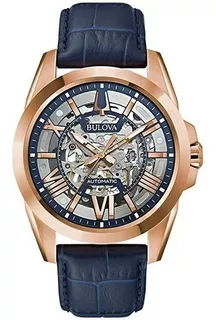 Reloj Bulova Hombre Sutton Automatic Blue 97a161 Ag. Ofic M