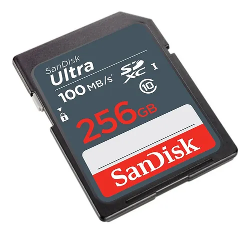 Tarjeta de memoria Sandisk Ultra SD UHS-i de 256 GB y 100 MB/s