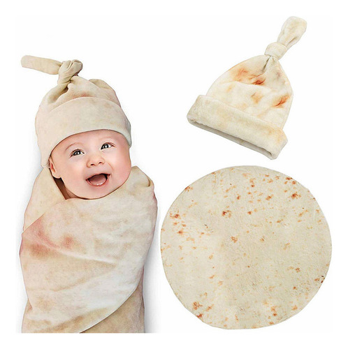 Manta De Tortilla Cobijas De Burrito Cobertor Para Bebe Color Amarillo Cálido