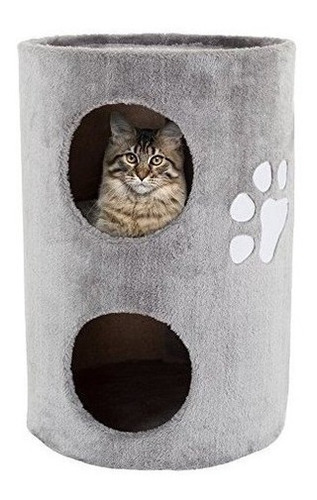 Petmaker Cat Condo 2 Pisos Doble Agujero Con Superficie Para