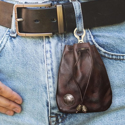 Monedero Piel Vaca,bolsa Llaves Portátil,monedero Con Cordón