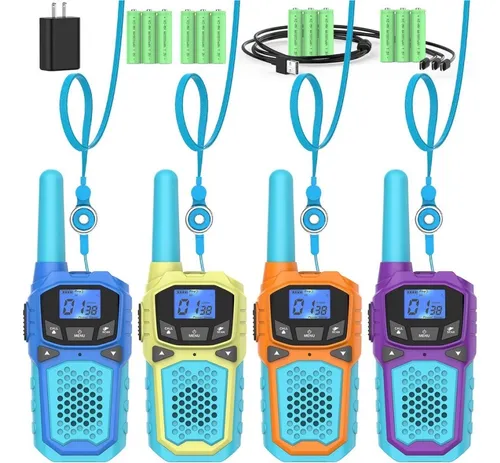 comprar Walkie Talkies Para Niños 4 Pack, Walkie Talky Recargable...