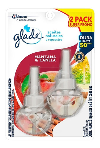 Glade Repuesto Aceites Naturales Manzana Y Canela 2un