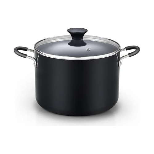 Olla Antiadherente Cook N Home 8qt Con Tapa, Negra