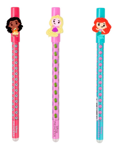 Lapicera Roller Borrable Tinta Azul Princesas De Disney Moana Rapunzel La Sirenita Wero
