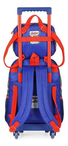 Luxcel Kit Mochila de Rodinhas Lancheira Luxcel Avengers Escolar Cor Azul