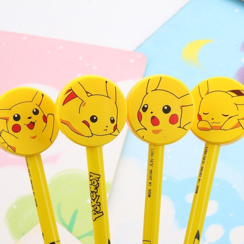 Imagen 2 de 4 de 10 Pluma Pokemon Pikachu 5mm Tinta Negro Gel Bolígrafo #764