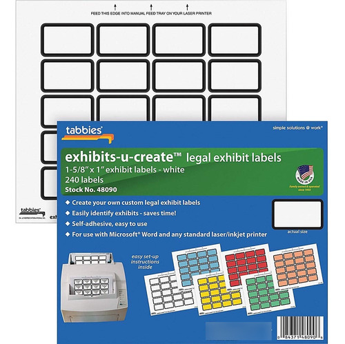 Legal Exhibits-u-create Etiqueta 1  5 8  X 1  (24 Unidades)