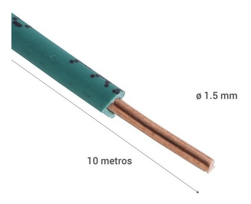 Alambre De Cobre Aislado Premium (h07v-u) 1,5 Mm2 10 M Verde