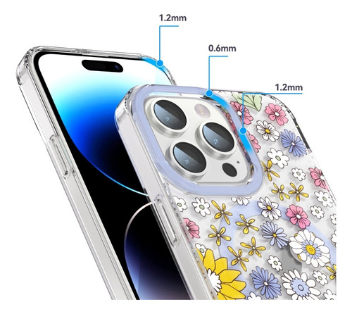 Funda Temática De Flores Para iPhone 15/14/13/12