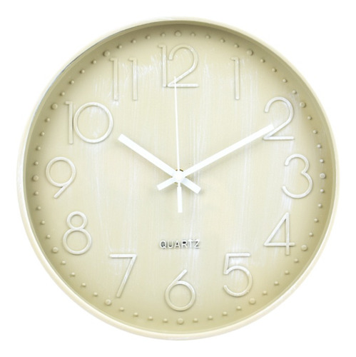 Reloj De Pared Deluxe 29cm Color Negro Estructura Beige Fondo Beige