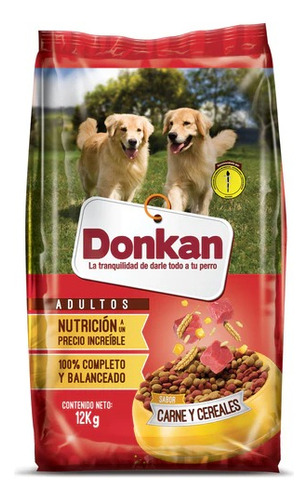 Donkan alimento para perro adulto sabor carne y cereales 12kg