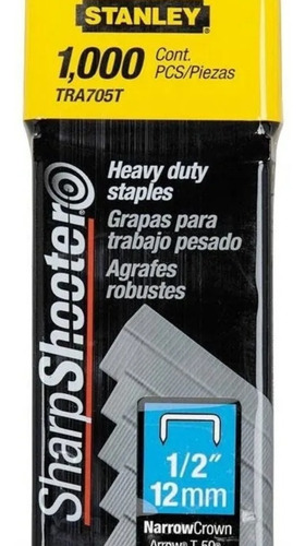 Imagen 3 de 3 de Grapas Para Engarpadora Stanley Tra708t 12mm