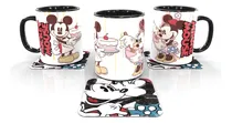 Comprar Taza Ceramica Mickey Mouse Minnie Disney + Posavaso + Caja B