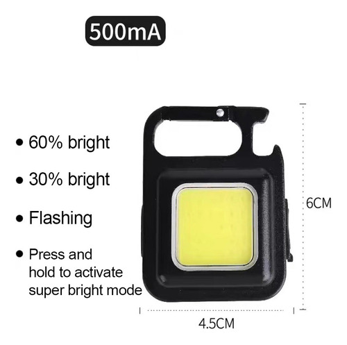 2 Piezas Linterna Lampara Recargable Led De Lampara Llavero