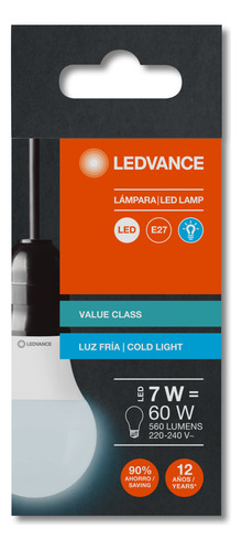 Imagen 8 de 10 de Lámpara Foco Led Osram Pack X 20 7w + 14w Luzfría
