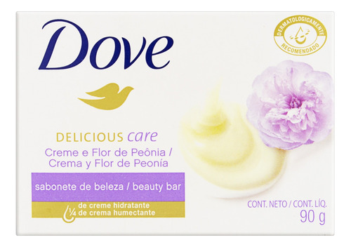 Sabão em barra Dove Creme e Flor de Peônia Delicious Care de 90 g