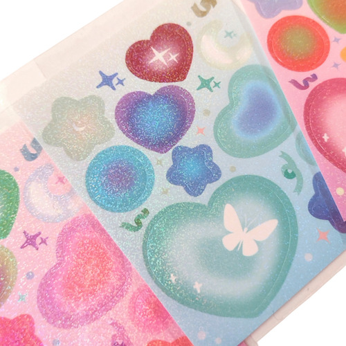 Pack Deco Para Photocards Stickers + Toploader + Sleeves Pack Verde Con Pinza Recta