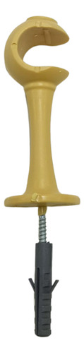Suporte P/ Cortina Varão Simples 19mm Par C/ Ponteira Cor Marfim