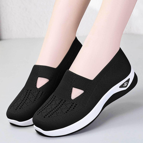 Zapatos De Malla Para Mujer, Transpirables, Informales, Con Suela Suave, Planos, Talla S