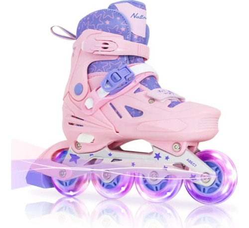 Patines Línea Para Niños Ruedas Iluminadas Kit De Protección