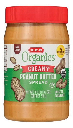 Crema De Cacahuate Organic Heb Peanut Butter 510g Kosher